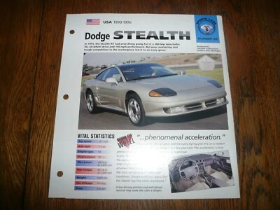 1992 Dodge Stealth R/T Turbo UNIQUE IMP BROCHURE  - Image 1 of 3