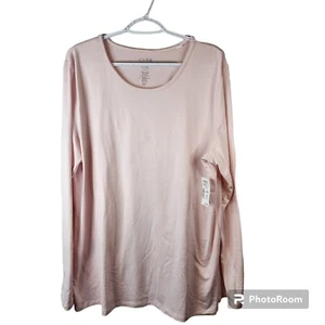 Croft Barrow Womens Lounge Sleep Shirt Top Long Sleeve Pink Size XL Long NWT - Picture 1 of 7