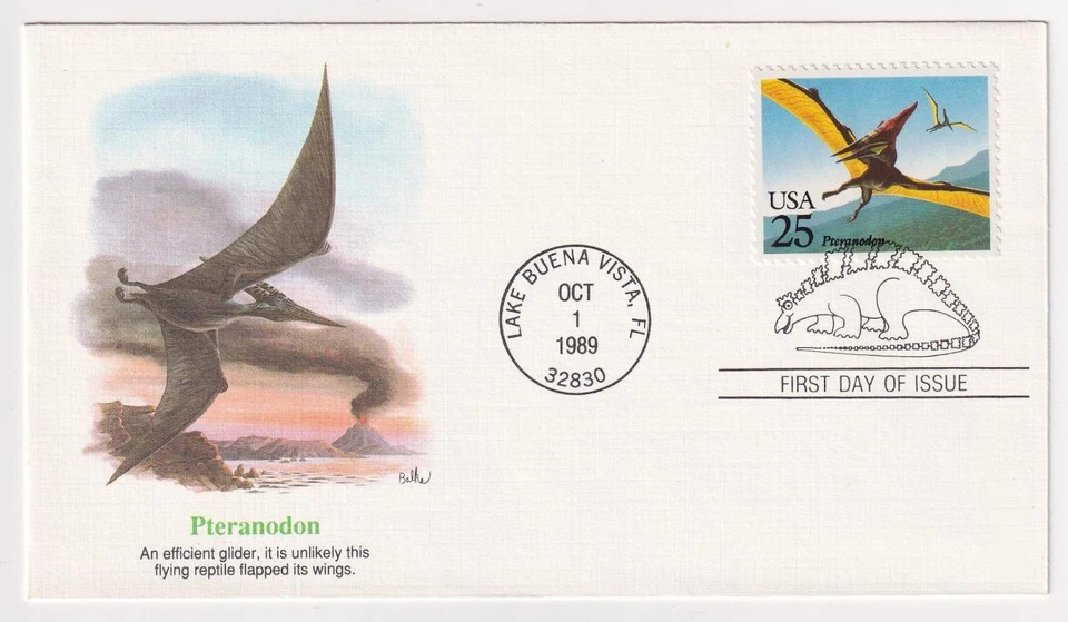DINOSAURS PTERANODON Stamp Fleetwood First Day Cover FDC C6663D - Image 1 of 1