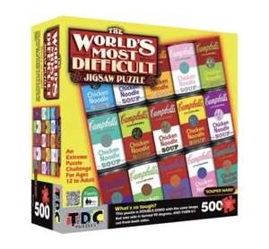 TDC Campbell’s Souper Hard Jigsaw Puzzle 500 Pcs Challenging Fun FAST SHIP - Picture 1 of 6