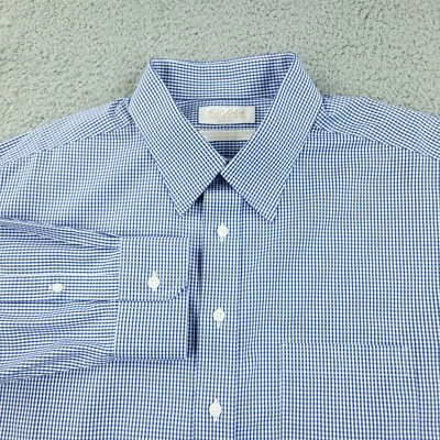 Camisa Roundtree & Yorke Para Hombre 17 Azul Calce Completo Etiqueta Dorada Oficina de Negocios Foto 1 de 4