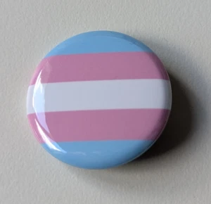 Transgender Flag (LGBTQAI) Pin-back Badge Button. 1.25 inch PRIDE MONTH - Picture 1 of 2