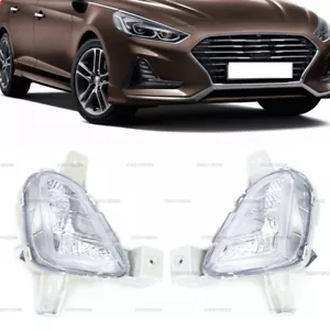 Pair Daytime Running Lights Fog Lamp For 2018-2019 Hyundai SONATA - Picture 1 of 10