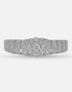 Victorian Style Royal Tennis Bracelet 925 Fine Silver Mid 19th Century Jewellery - Picture 1 of 5