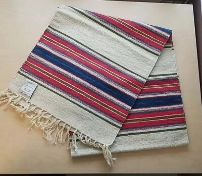 Pottery Barn Fiesta Striped Fringed Table Runner Southwestern 15 x 70” PB Decor - Image 1 of 4