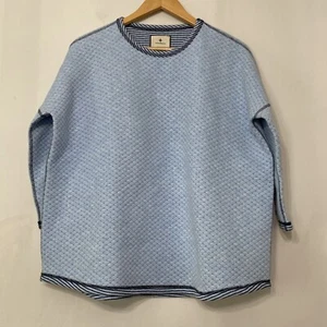 TUCKERNUCK Reversible Ally Swing Sweatshirt Top gesteppt meliert blau XS S kastig - Bild 1 von 11