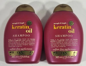 Lot Of 2 OGX Strength & Length + Keratin Oil Anti-Breakage Shampoo, 13 Oz Each - Picture 1 of 3