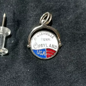 Nashville Tenn Pryland USA 925 Sterling Charm Dangle Pendant Bracelet Vintage - Picture 1 of 2