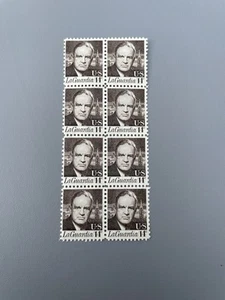 1972 USA La Guardia 14 cents block of eight stamps - MNH - Picture 1 of 2