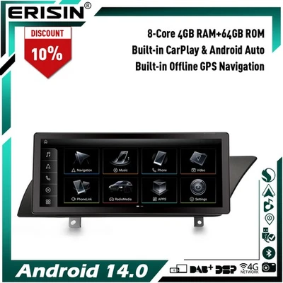 10.25" DAB+ 4+64GB Android 14 Car Stereo GPS CarPlay Audi A4 A5 B8 S4 S5 RS4 RS5 - Image 1 of 4