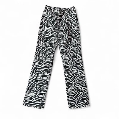 Pantalones de corte bootcut de cintura alta con estampado de cebra talla pequeña estampado de animales para salir Foto 1 de 4