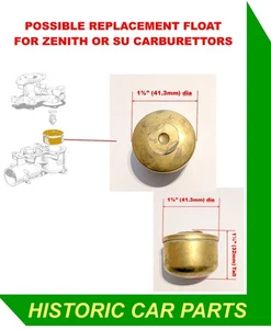 POSSIBLE REPLACEMENT BRASS FLOAT FOR ZENITH OR SU CARBURETTORS 1940-60S - Picture 1 of 1