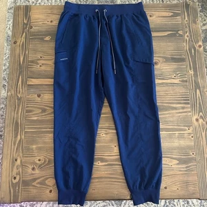 Pantaloni da lavoro donna Healing Hands blu scrub joggers L medicali cargo - Foto 1 di 8