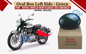 Royal Enifeld Green Oval "Box Left Side For New Classic 350" - Picture 1 of 12