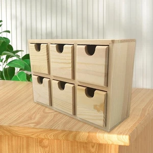Small Drawer Storage Box Wooden Desktop Organizer for Desk Office Countertop - Picture 1 of 7