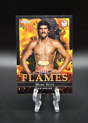 🏅2024 Topps Cromo EE. UU. Llamas Olímpicas Mark Spitz Natación Negro Refractor #/10 Foto 1 de 2