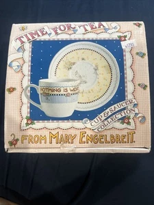 NEW Mary Engelbreit Time For Tea Collectors Coffee Cup & Saucer Set Good Friends - Picture 1 of 4