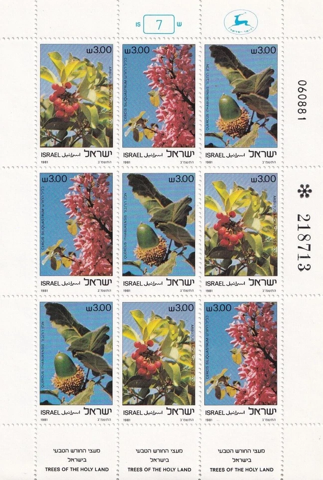 SA19e Israel 1981 Trees of the Holy Land mint block - Image 1 of 1