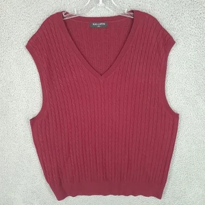 Chaleco Suéter Kallspin Para Hombres 2xl Rojo Cachemira Lana Cable Tejido Sin Mangas Cuello en V - Imagen 1 de 8