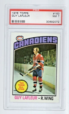 Guy Lafleur 1976 Topps #163 Graded PSA 7 Near Mint Montreal Canadians Right Wing - Image 1 of 3