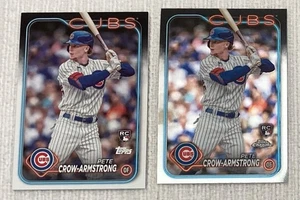 (2) 2024 Topps und Topps Chrome Pete Crow-Armstrong #407 & #16 Rookie Card RC - Bild 1 von 2