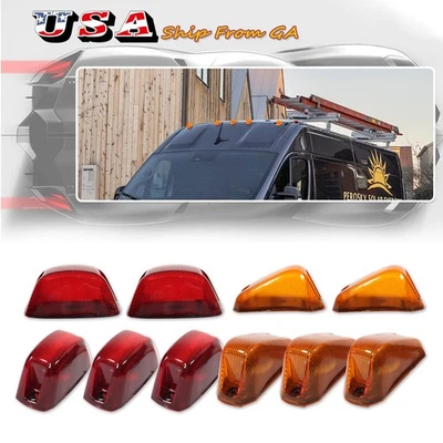Luces de circulación marcadoras de techo ámbar + cabina roja para Ram ProMaster 1500 2500 3500 14-23 Foto 1 de 4