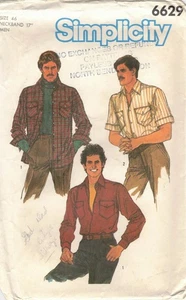 Camicia uomo 6629 Simplicity modello cucito taglia 46, collo 17 - Foto 1 di 2