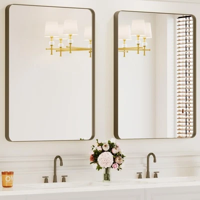 Espelhos de banheiro para pia superior, 2 peças espelhos de vaidade 24x36 polegadas para parede, bronze... - Imagem 1 de 4