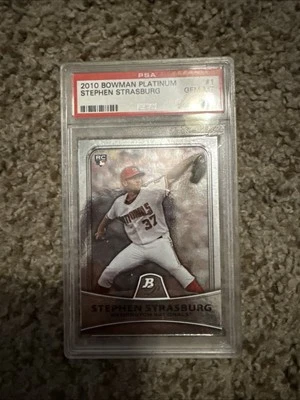 Stephen Strasburg 2010 Bowman Platinum #1 radiocontrol novato (nacionales) PSA 10 GEM MT Foto 1 de 4