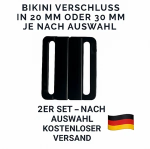 2er Set BH/Bikini Verschluss Clips 20mm/30mm Schwarz Kunststoff Blitzversand DE - Bild 1 von 7