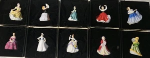 RARE NIB VINTAGE CARDEW ROYAL DOULTON TINY PRETTY LADIES SET OF 10 - Picture 1 of 23