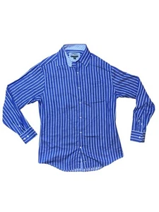 Camicia Johnston e Murphy uomo M con bottoni blu a righe vestibilità sartoriale - Foto 1 di 4