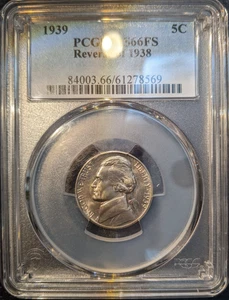 1939 pcgs ms66fs R38 Rev Reverse of 38 full step Jefferson Nickel Rare READ STRY - Bild 1 von 3