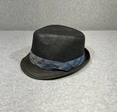Sombrero Peter Grimm Fedora Ajustado Para Hombre Negro Tejido Trenza Forrado Trilby Foto 1 de 4