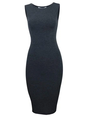 Vestido midi clásico ajustado sin mangas TAM WARE para mujer TWCWD051-CARBÓN-Talla L Foto 1 de 4