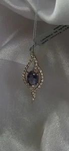 10K Yellow Gold Iolite Pendant Only, 1.19ctw, NWT, GEMPORIA, COA, Viking Stone - Picture 1 of 13