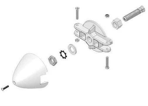 Multiplex /Hitec RC Tope de Arrastre Para Motorw. 4mm, Soporte Hoja Y Hilador - Imagen 1 de 1