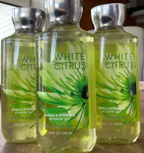 3 (THREE) WHITE CITRUS 10oz Shea & Vitamin E SHOWER GEL Bath and Body Works - Picture 1 of 2