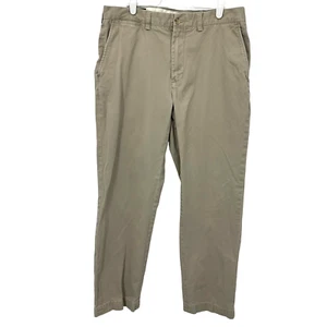 Polo Ralph Lauren Mens Khaki Pants Chinos Preston Sz 34x33 Tan Cotton Flat Front - Imagen 1 de 17