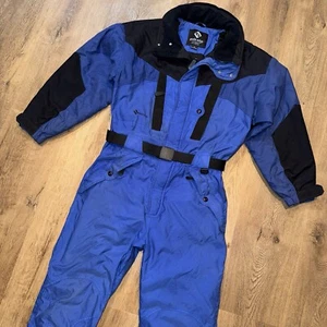 Mens Inside Edge Ski Suit One Piece Snowsuit Snow Bib Retro vtg Jumpsuit Medium - Picture 1 of 20