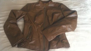 NEW Ladies Floryday PU Brown full Zip Hoodie With lining Size M RRP£75.78 - Picture 1 of 8