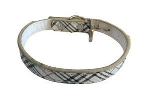 "Cuello de perro multicolor con patrón cruzado cruzado cruzado pequeño 10-13""" - Imagen 1 de 1