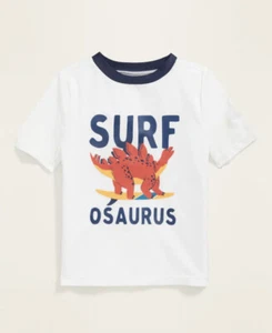Old Navy Toddler Boys Dinosaur Surf Osaurus Rash Guard Swim Short Sleeve Size 3T - Picture 1 of 2