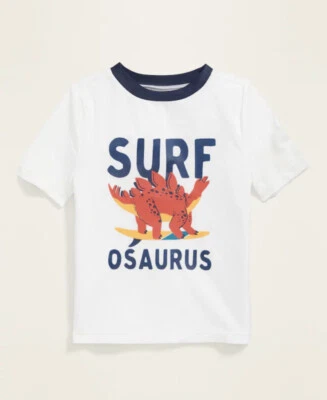 Antiguo azul marino niño dinosaurio surf Osaurus protector contra erupciones nadar manga corta talla 3T Foto 1 de 2