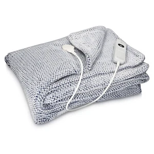 Manta eléctrica XXL lavable 180 x 130 CM colcha regulador 3 niveles azul y gris - Imagen 1 de 8