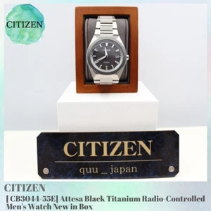 CITIZEN CB3044-55E Attesa Black Titanium Radio-Controlled Men's Watch New in Box - Picture 1 of 6