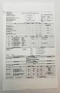 THE SOPRANOS / 13 febbraio 2002 CALL SHEET dall'episodio "Tutti fanno male" - Foto 1 di 4
