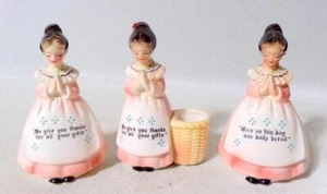 Enesco Prayer Lady Toothpick Holder Salt Pepper Set - Picture 1 of 5