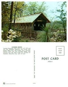 Covered Bridge Noccalula Falls Gadsden Alabama Vintage Chrome PC - Picture 1 of 1
