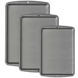 Bake It Better Non-Stick Cookie Sheet Pan Bakeware Set 3-Piece - Picture 1 of 9